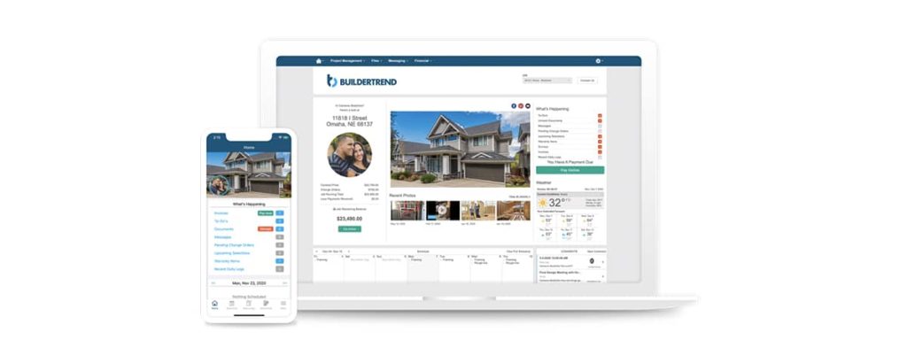 A computer and mobile device displaying a real estate website.